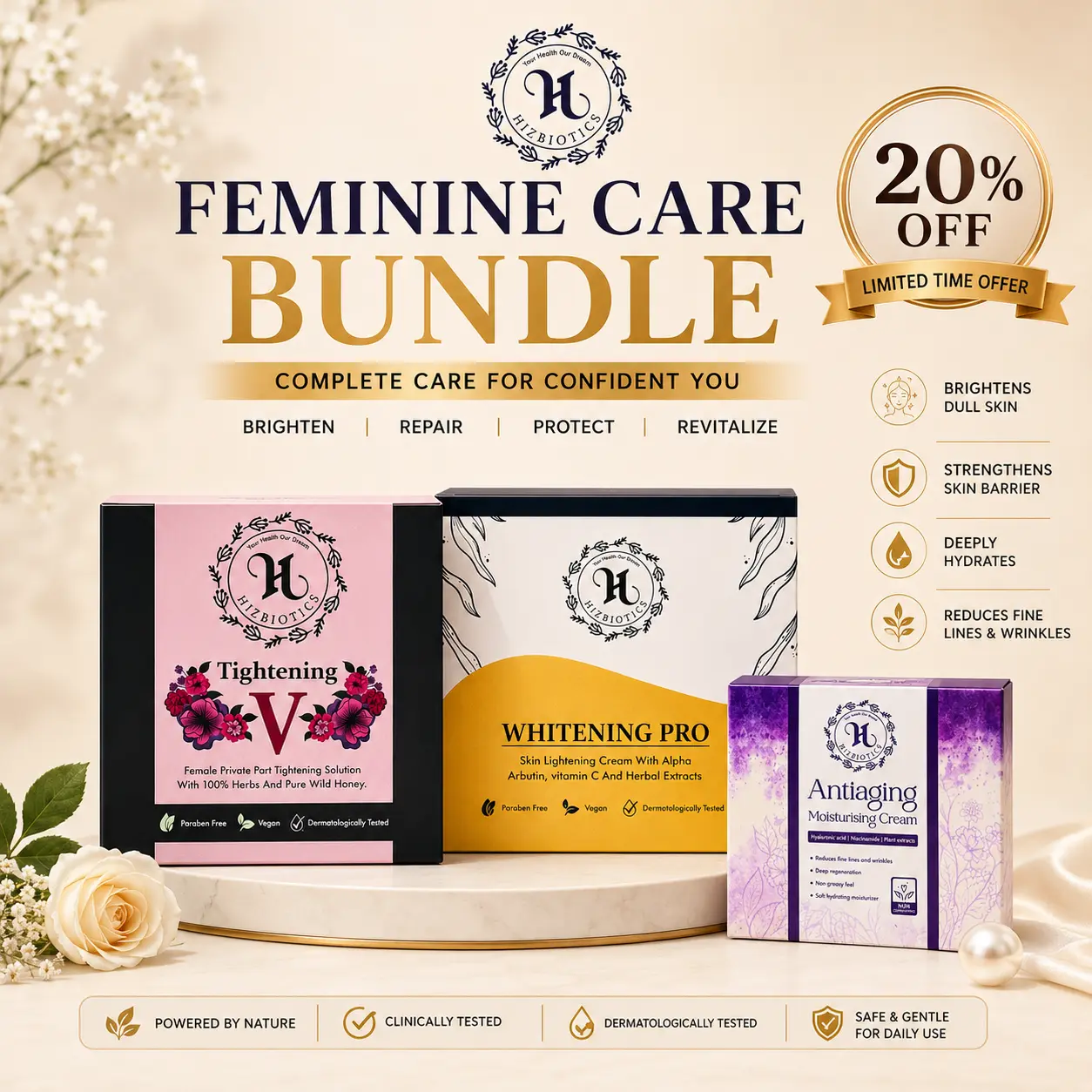 Feminine Care Bundle by Hizbiotics