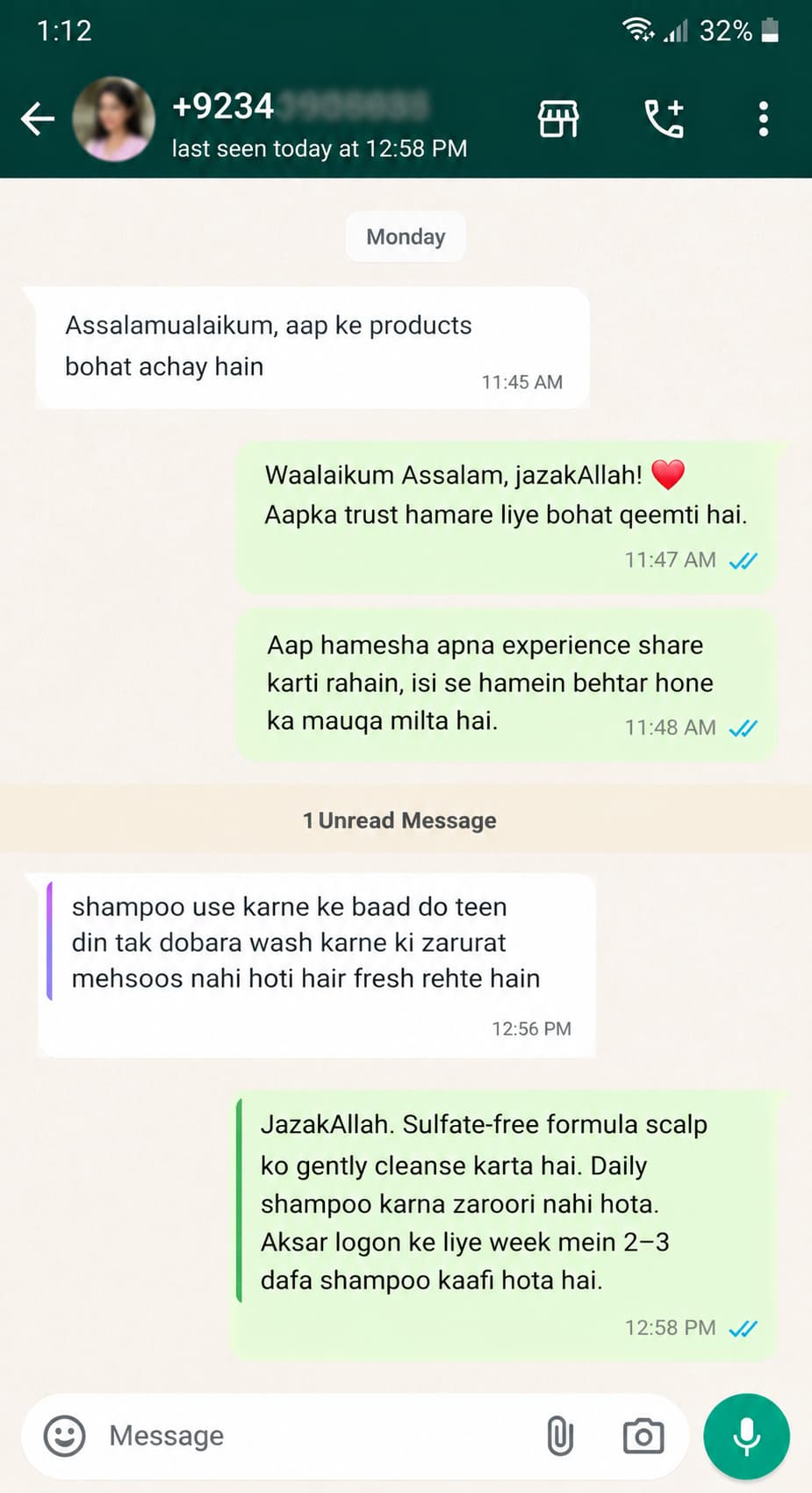 Herbal Extract Shampoo Customer Review
