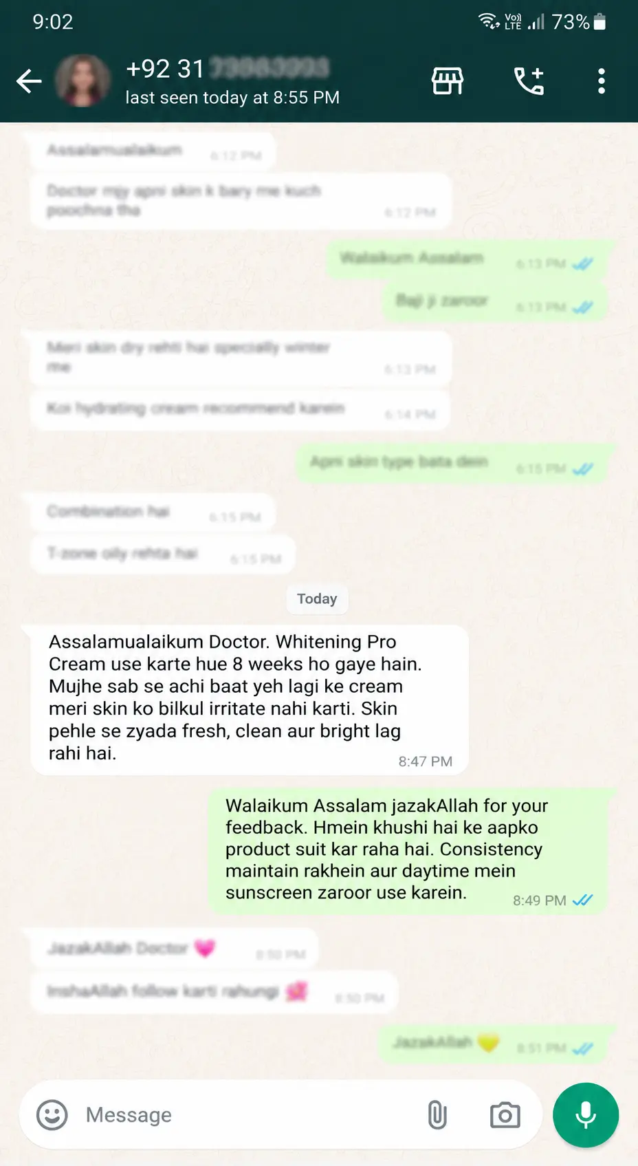 Whitening Pro Cream Customer Review